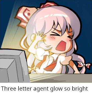 three letter agent glow so bright