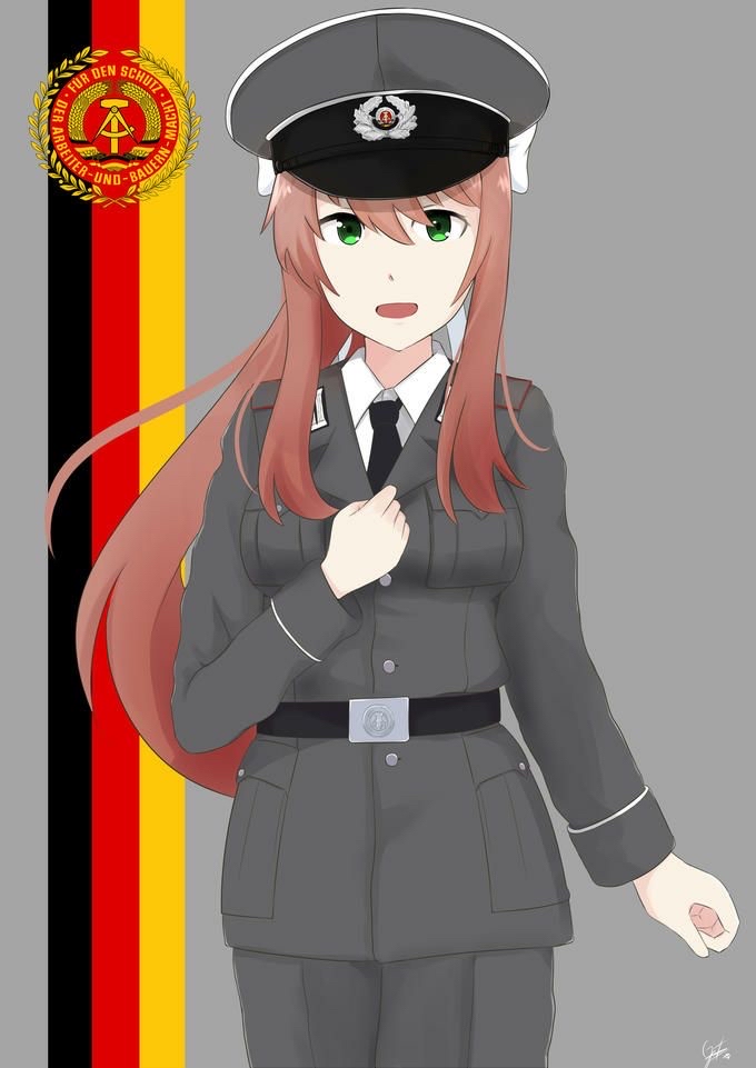Monika in NVA uniform