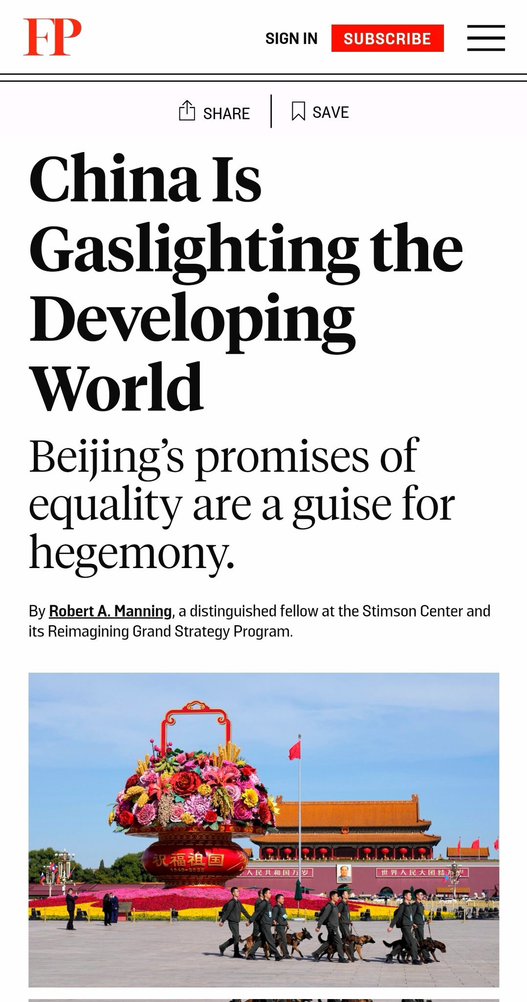 "China Is Gaslighting the Developing World"