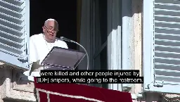 Pope Francis condemns Israel for terrorism