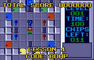 first level of cc1 running on the atari lynx. obtained from the chip&#39;s challenge wiki.