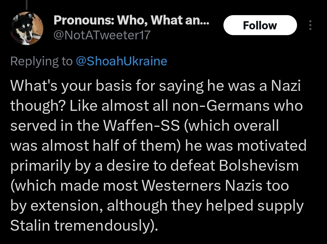 "What's your basis for saying he was a nazi though?"