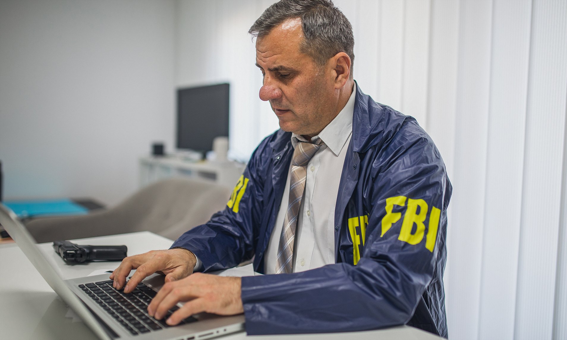 FBI Agent typing