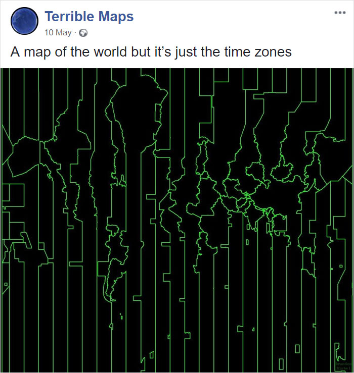 Time zone map without the countries