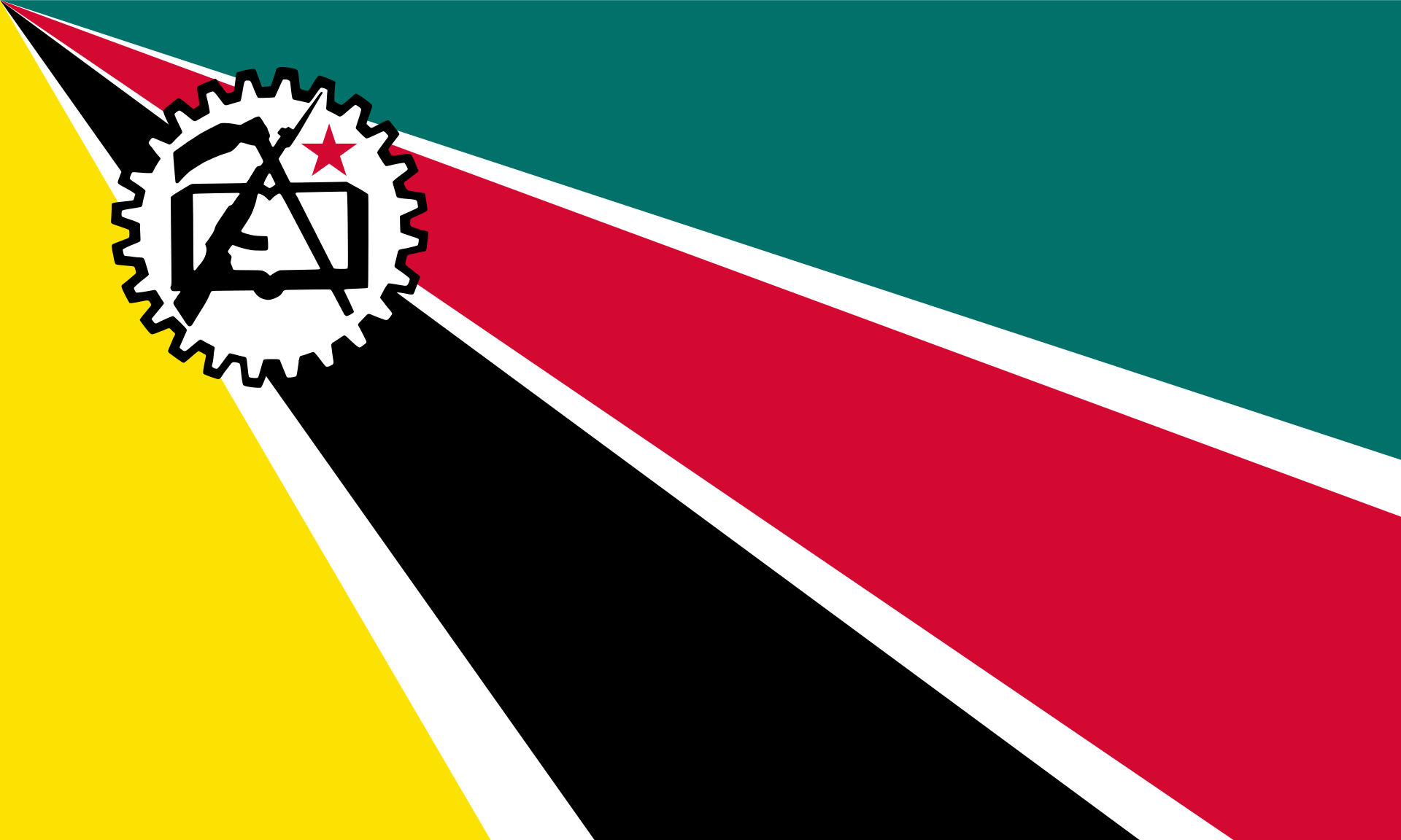 Flag of the Peoples Republic of Mozambique (used from 1975 to 1983)