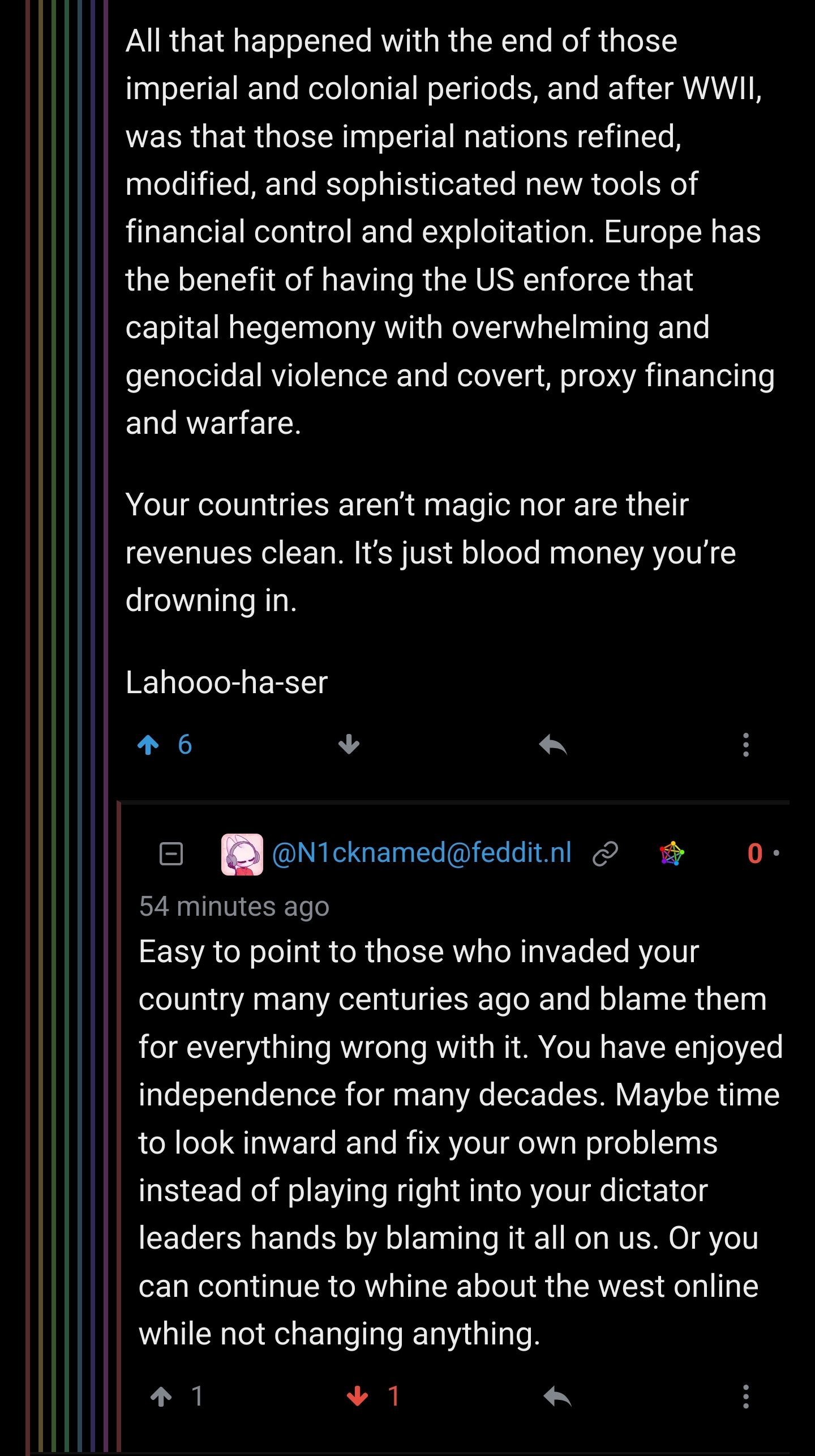 "Umm, ackshually, your country is poor because you suck, not because of colonialism."