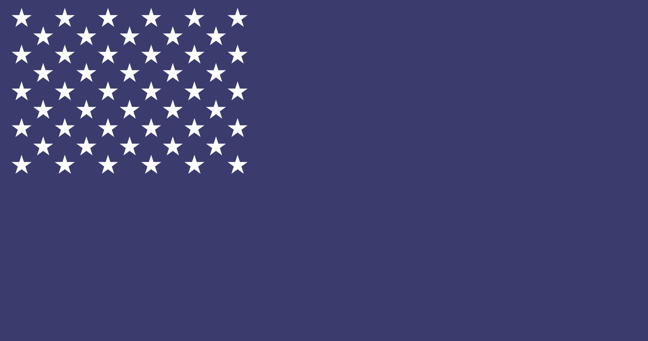 United States flag with the red and white stripes removed