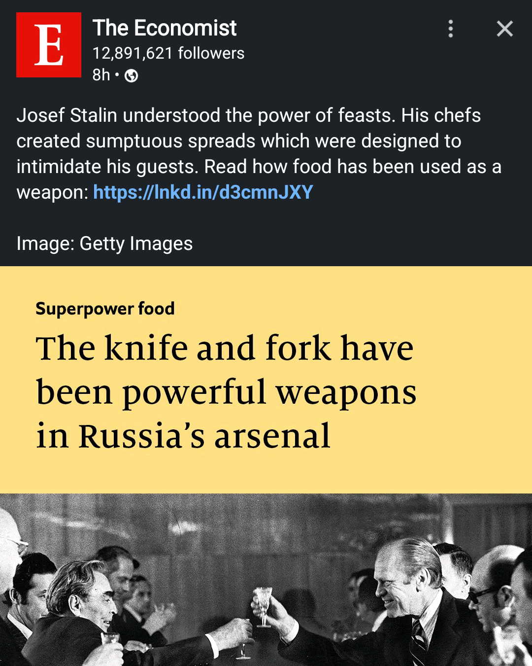 Stalin's terror in the banquet halls