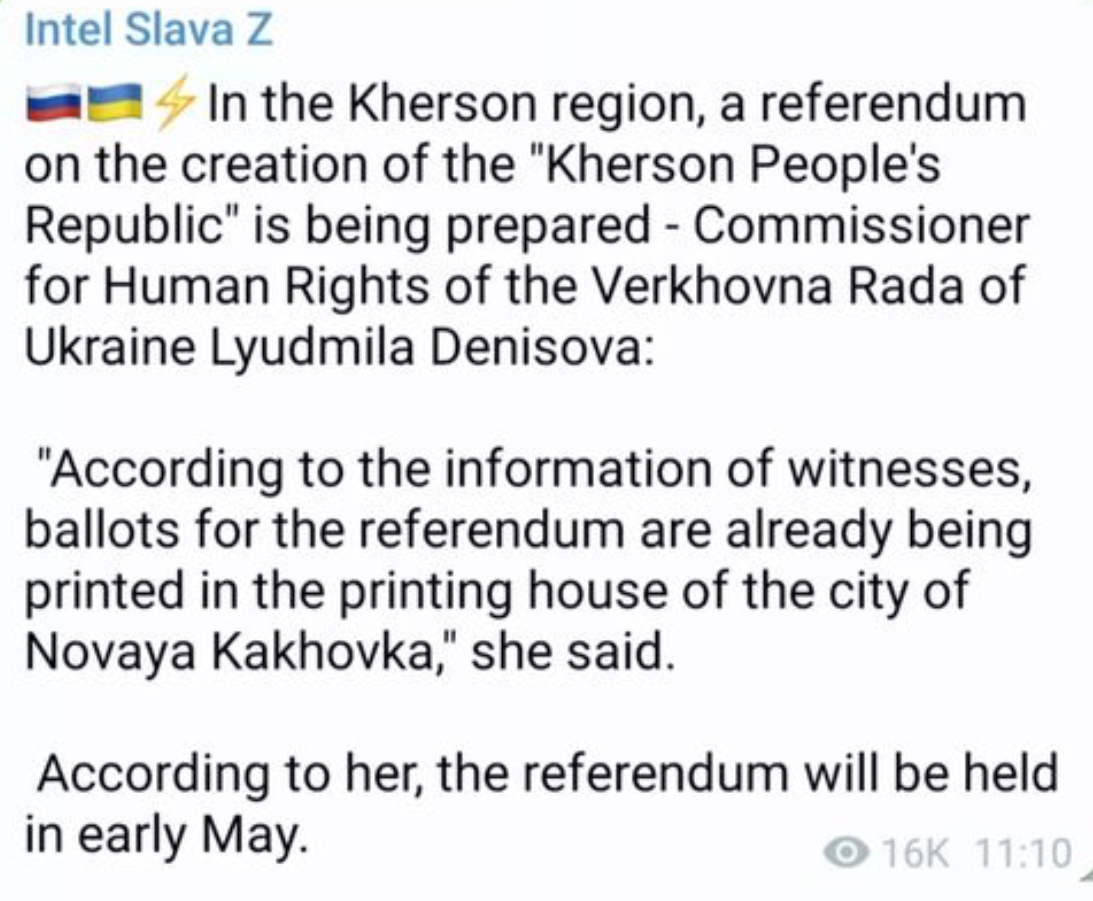 Referendum on the creation of the Kherson People’s Republic