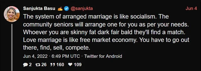 Socialism is when arranged marriage