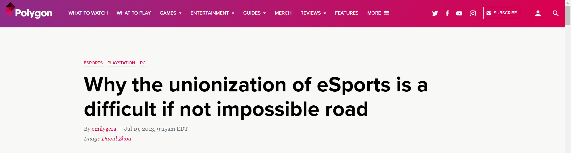 "Esports can't unionize"