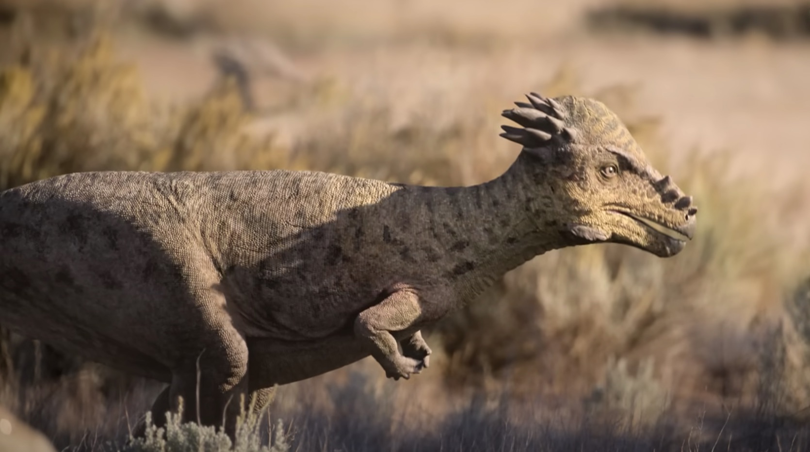 Prehistoric Planet Pachycephalosaurus looks badass