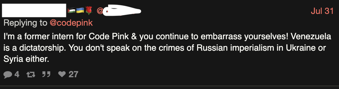 "Socialist" thinks Russia is imperialist and Venezuela is a dictatorship