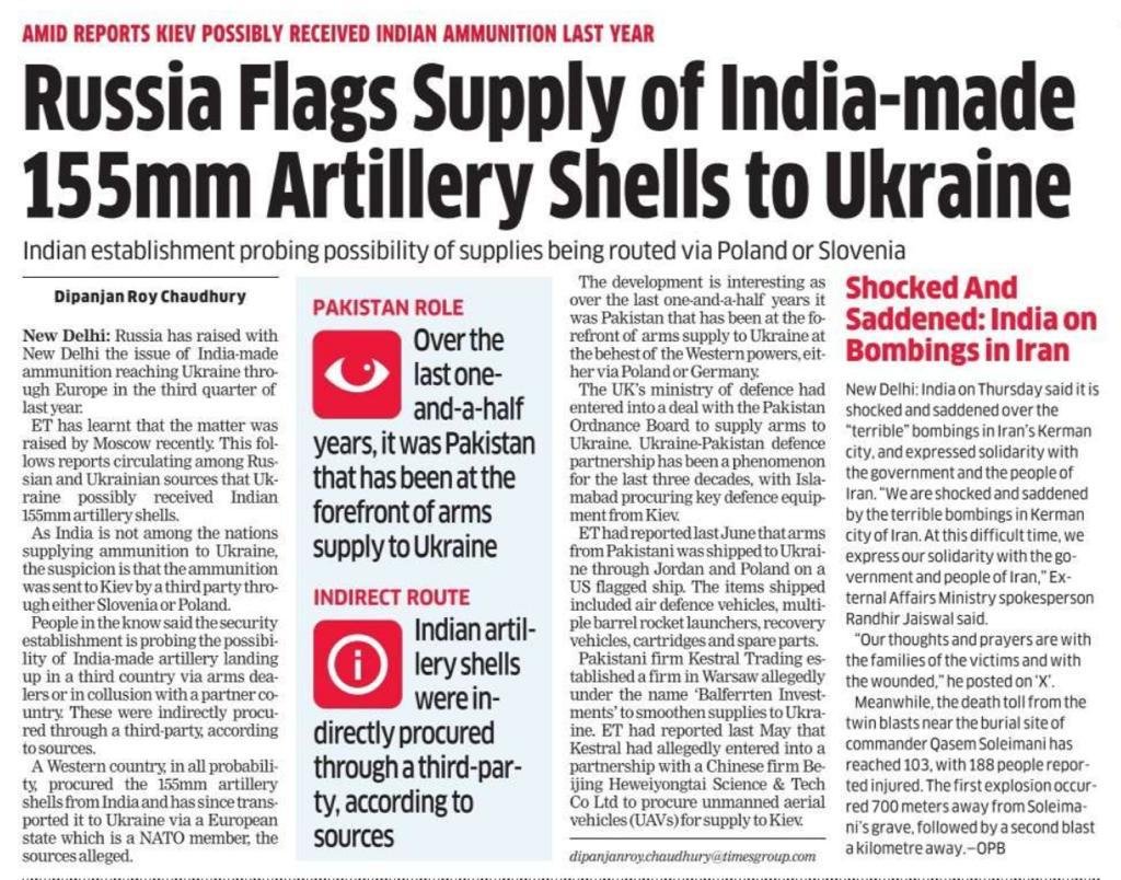 India has sold ammos to Ukraine via 3rd party 🤣