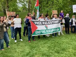 Solidarity with Palestine at Kent State shooting commemoration