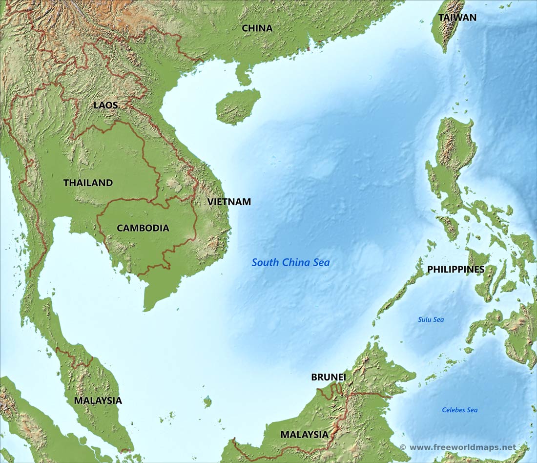 Южно китайское восточное море. South China Sea Map. Южно-китайское море на карте. South China Sea на карте. Карта Китая Южно китайское море.
