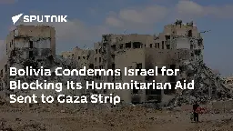 Bolivia Condemns Israel for Blocking Its Humanitarian Aid Sent to Gaza Strip