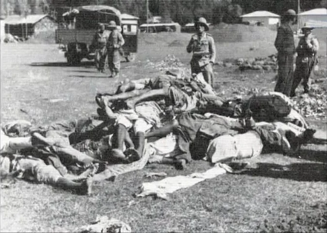 A few of the many victims that the Fascists slaughtered in Addis Ababa.