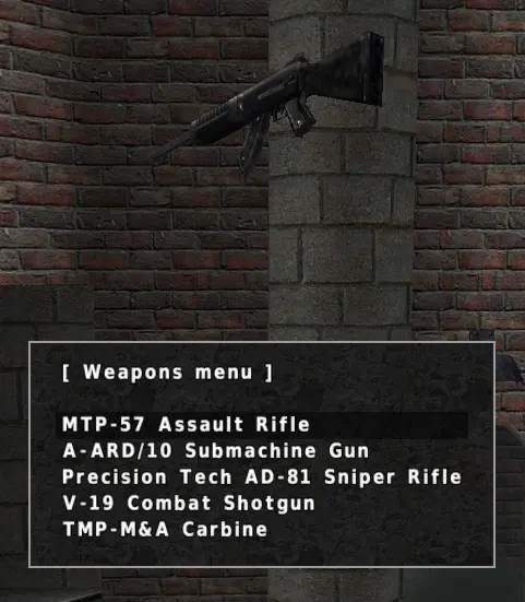 weapons list in assaultcube!