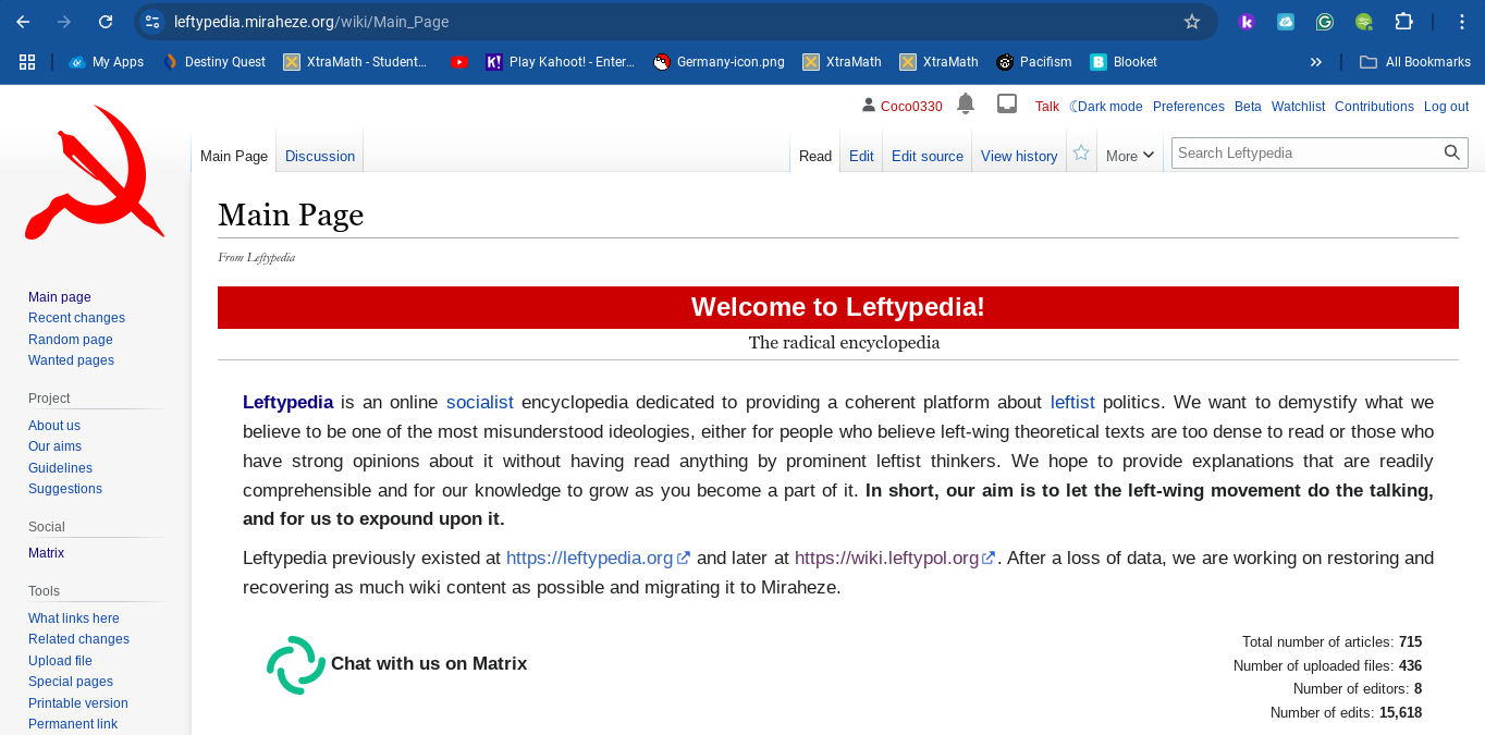 Leftypedia is back now on Miraheze.