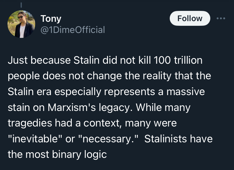 Yet another dumb “marxist” youtuber having a normal one