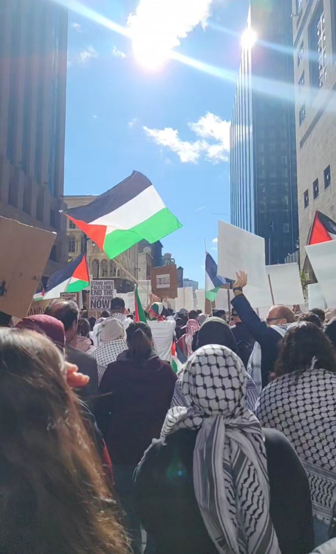 Picture I took at a pro-Palestine rally in Milwaukee, Wisconsin today! 1000 people at least.