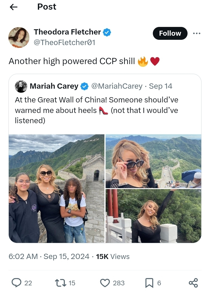 By Her Logic, People that Traveled to China automatically becomes a CPC Shill