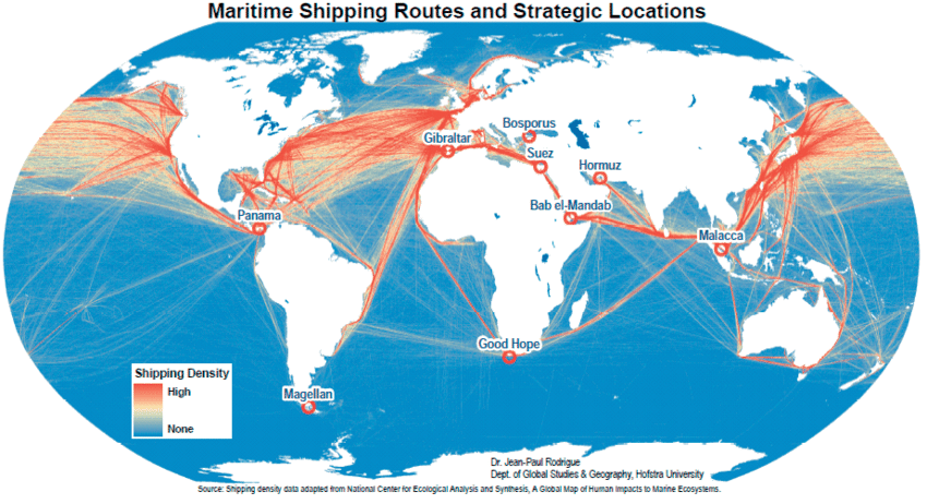 maritime shipping routes and strategic locations