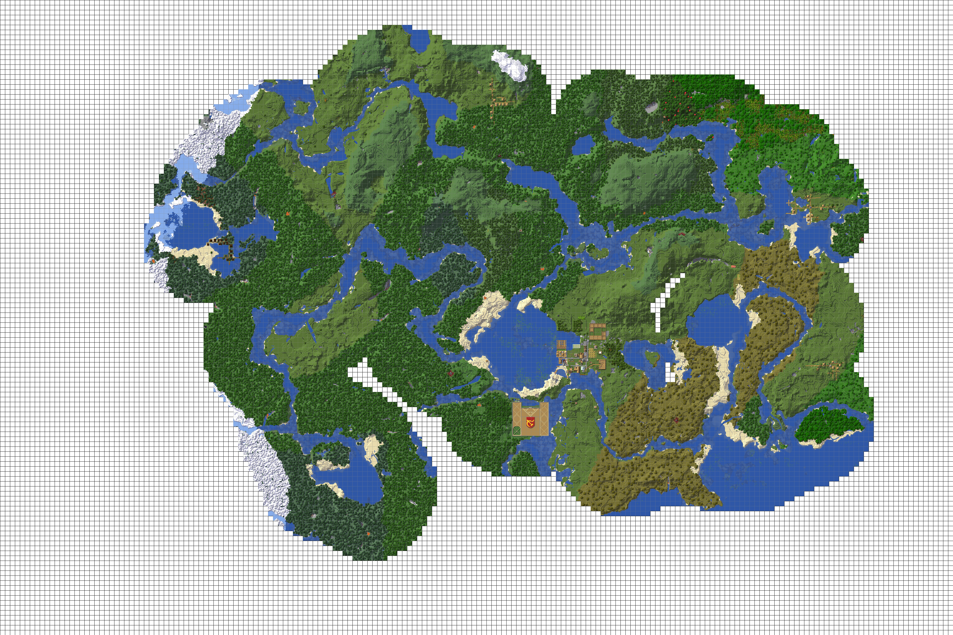 Map of the lemmycraft server (or well, the part I have explored)